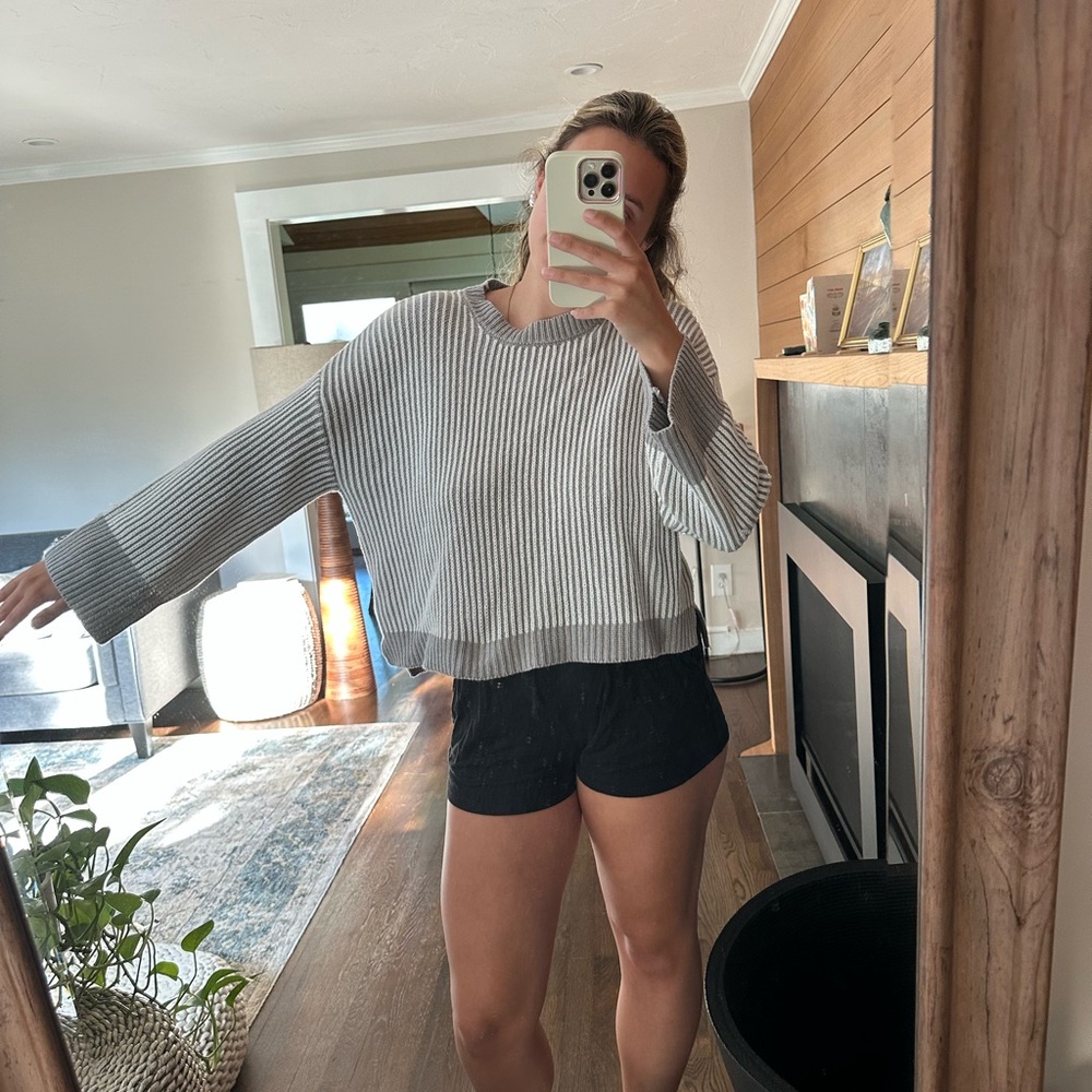 Sincerely Jules Gray Boxy Crop Sweater